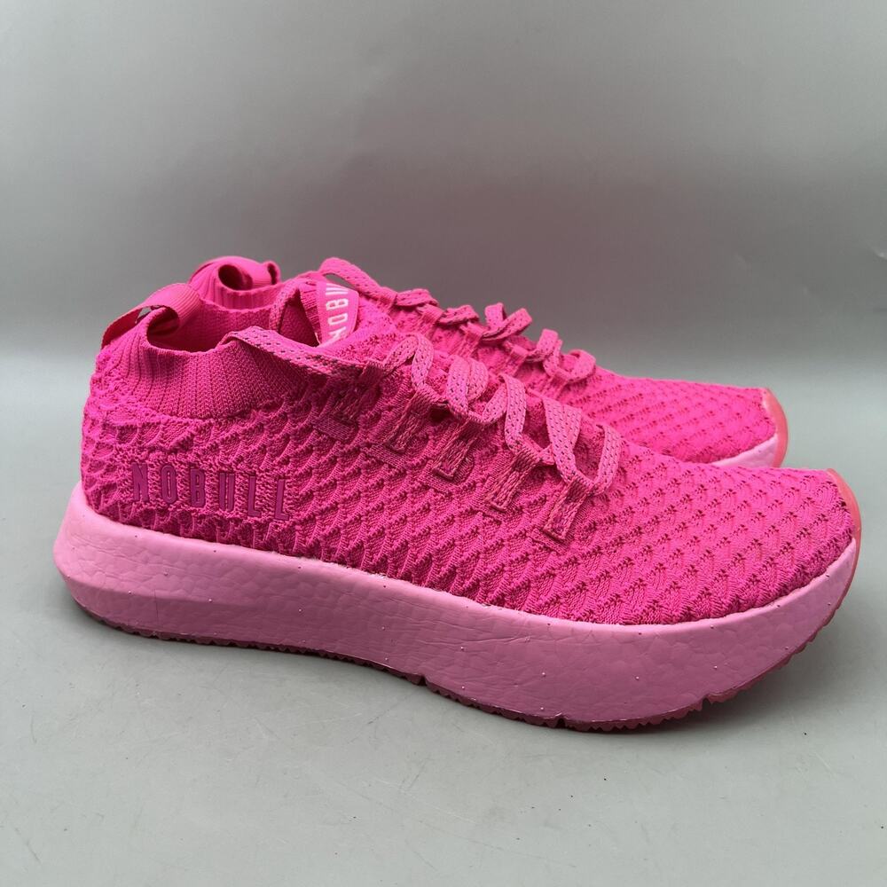 NOBULL Allday Knit Running Shoes Women Size 9 Pink Mesh Comfort Low Sneakers